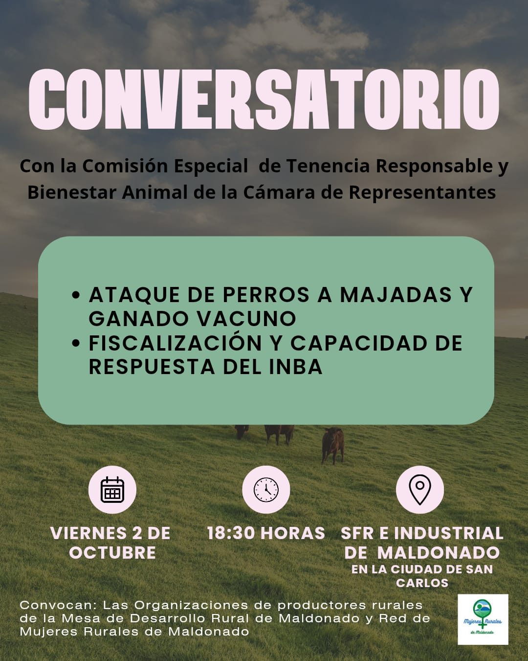 Afiche del conversatorio sobre tenencia responsable y bienestar animal en San Carlos