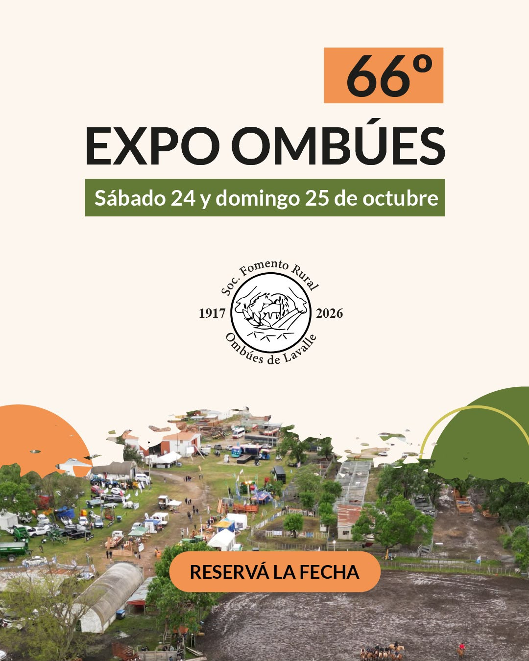 Afiche de la 66.ª Expo Ombúes, 24 y 25 de octubre de 2026